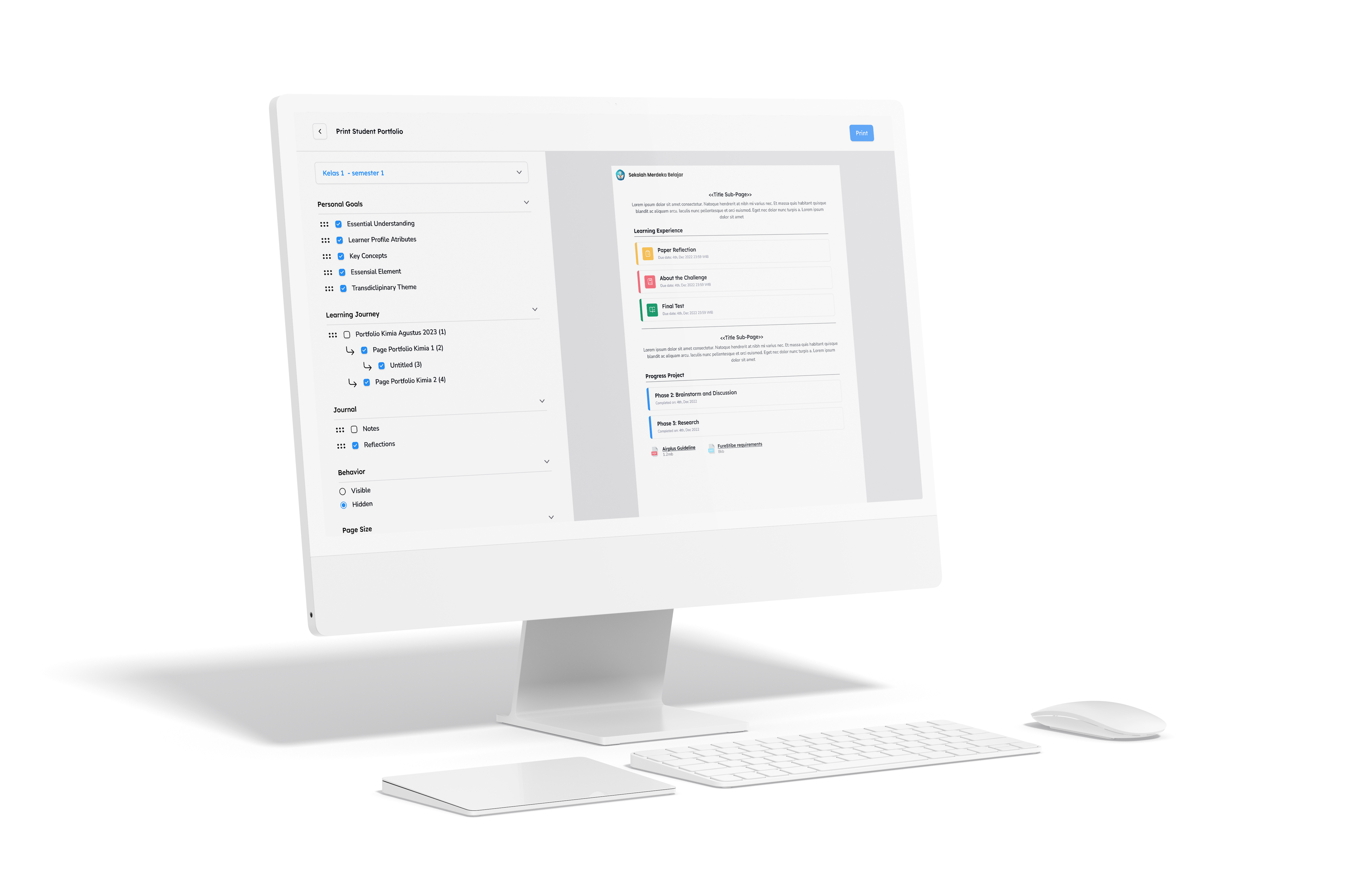 LMS, Learning Management System, Student Portfolio, Dokumentasi Pembelajaran